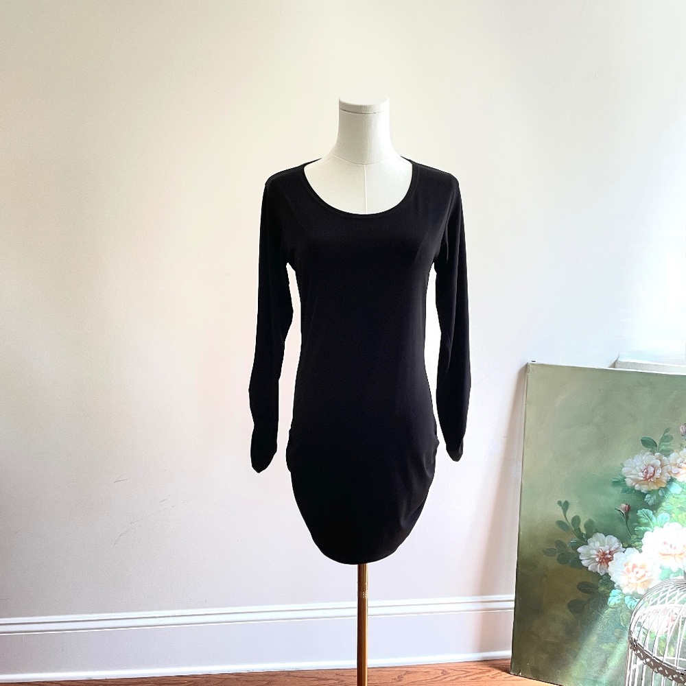 Planet by Lauren G  Mini Dress 1 Tunic Top Stretch Ruched Minimalist Effortless
